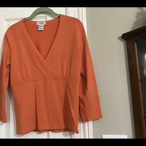 Talbots dressy 3/4 sleeve V neck top